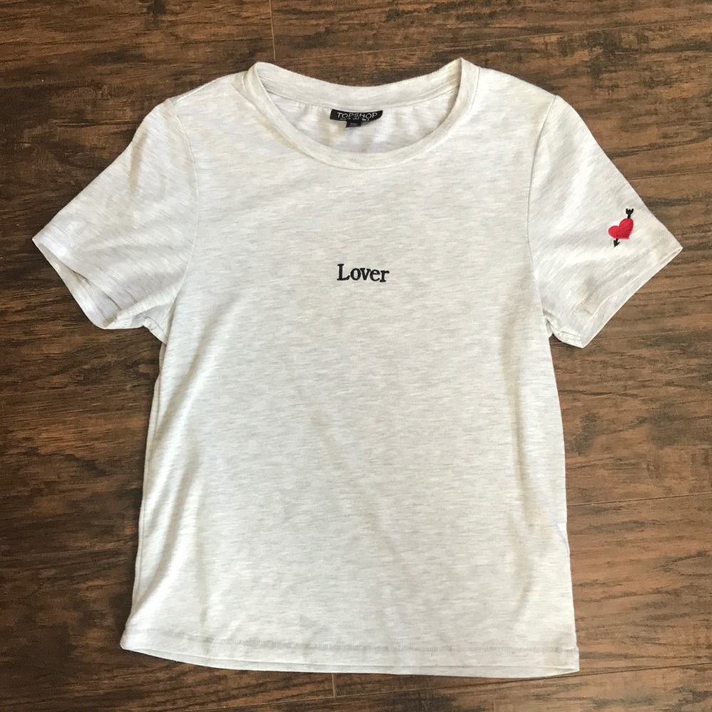 Top shop lover t shirt grey gray topshop